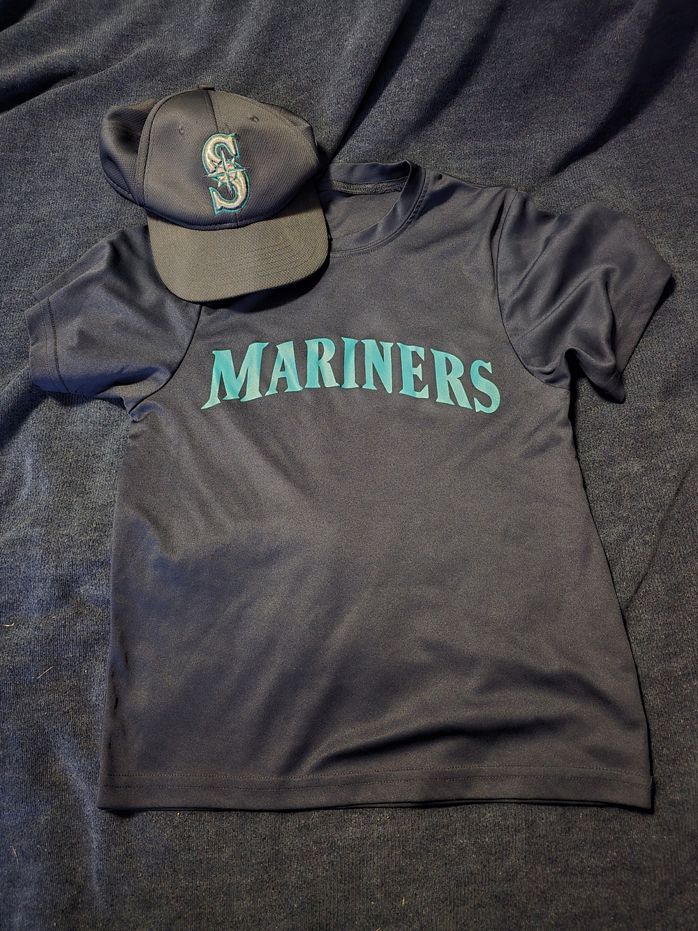 Mariners Navy Kids' Tee with Teal Logo